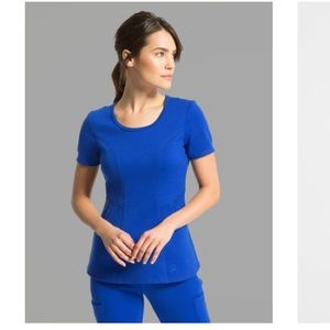 Jaanuu size small royal blue active scrub top